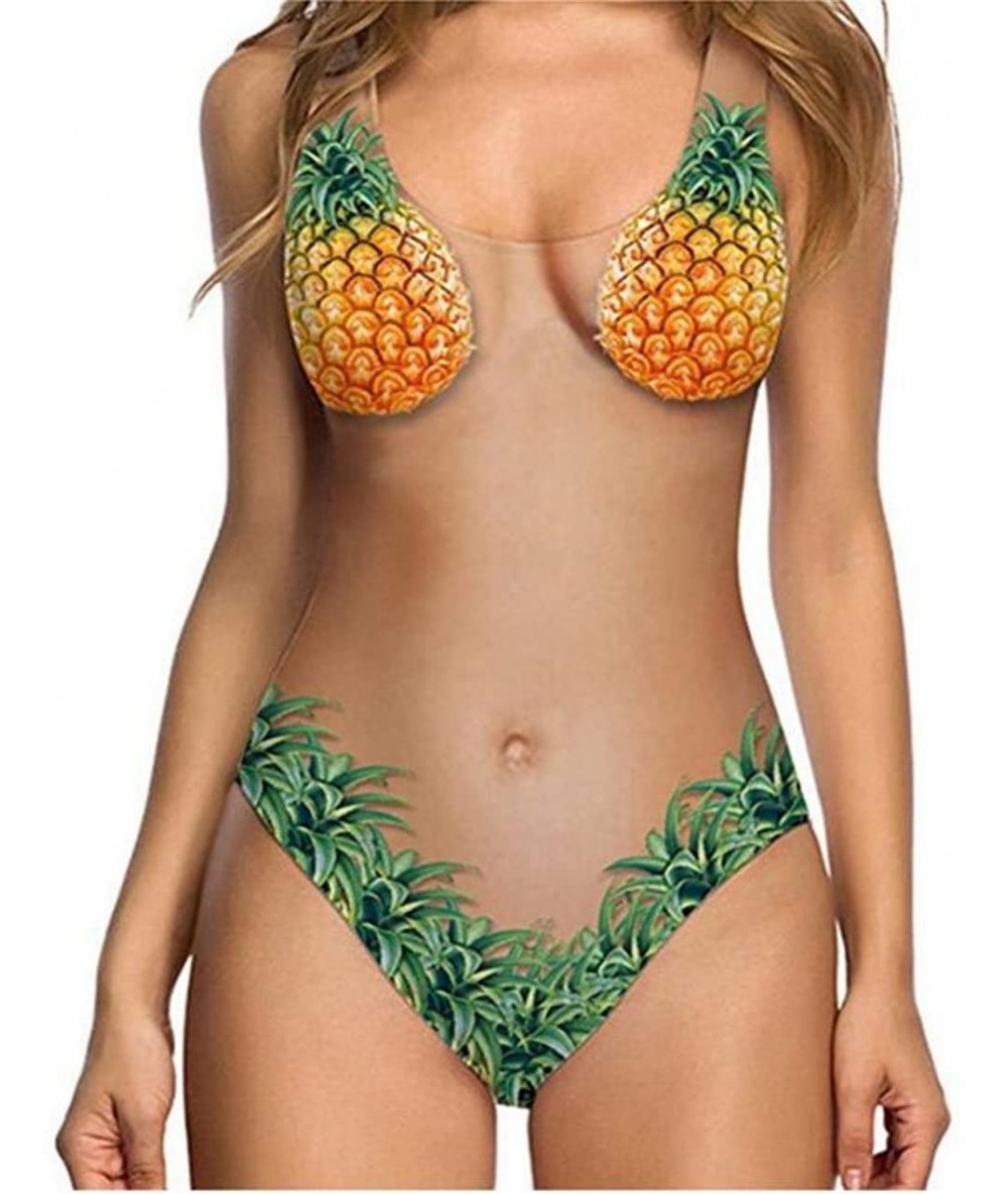 Sets 1 set Bikini Bathing Suit- Swimwear Pineapple Skin Color Bikini Swimsuit Female Swimsuit-XL - CR18EKD35QT $29.43