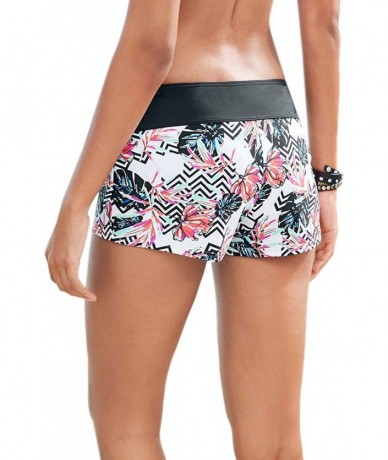 Racing Womens Sport Two Piece Swimsuits Racerback Tops Boyshort Bottom - B-print - C218UGKQ28G $51.00