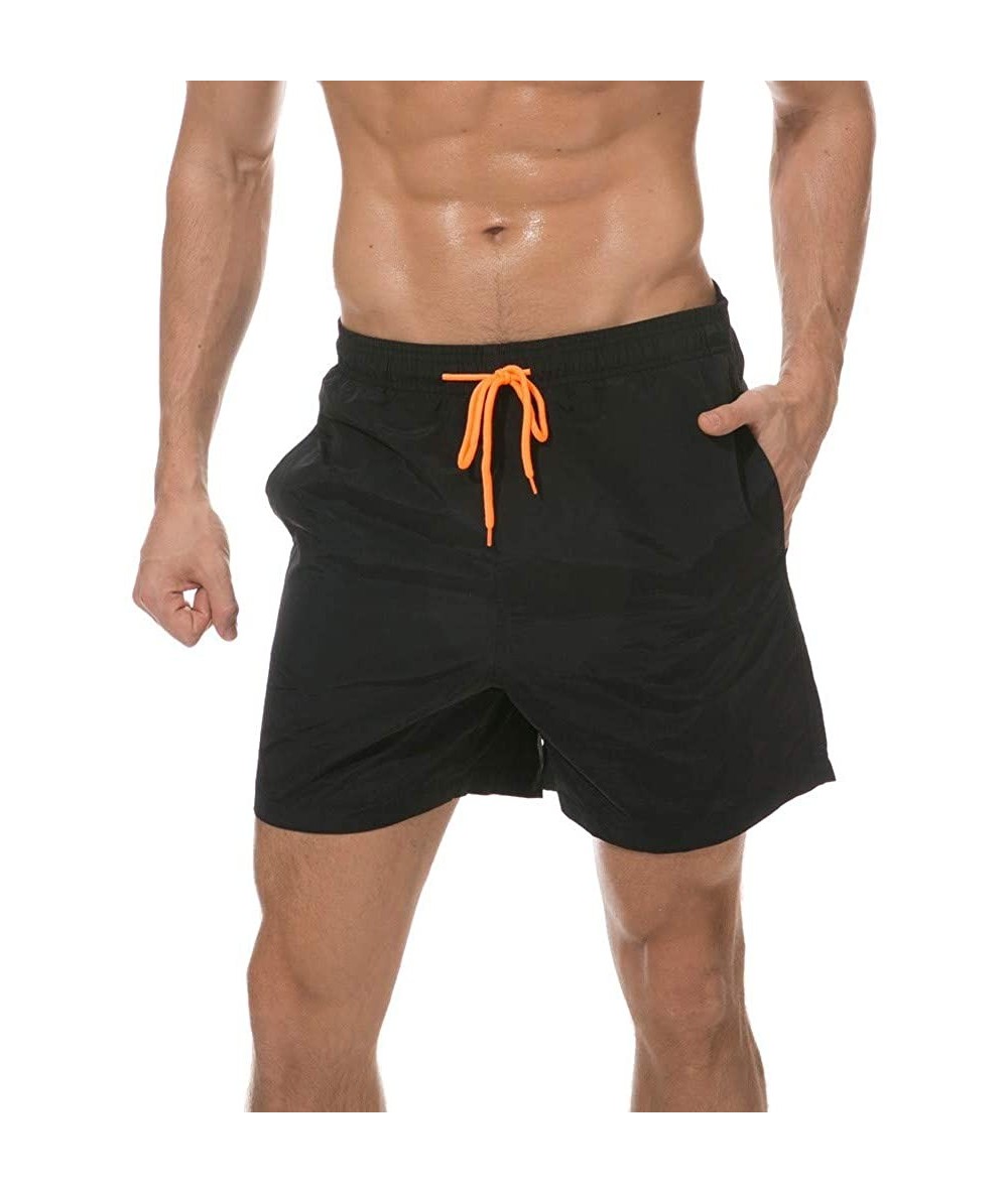 Board Shorts Men's Swim Trunks Quick Dry Board Shorts Solid Waist Swimming Shorts with Pockets Beach Swimwear Bathing Suits -...