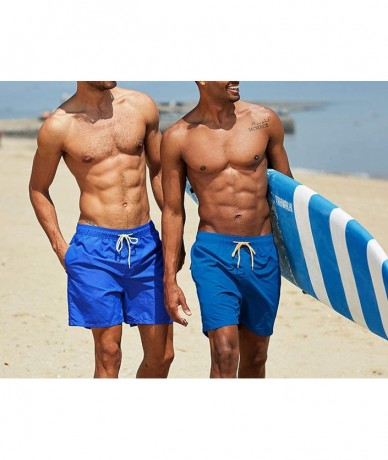 Board Shorts Swimwear Swim Shorts Trunks Beach Board Shorts Swimming Pants Swimsuits - Peacock Blue - CZ18U66OKKZ $74.51