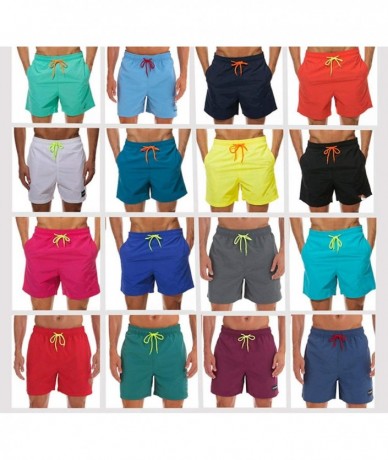 Board Shorts Swimwear Swim Shorts Trunks Beach Board Shorts Swimming Pants Swimsuits - Peacock Blue - CZ18U66OKKZ $74.51