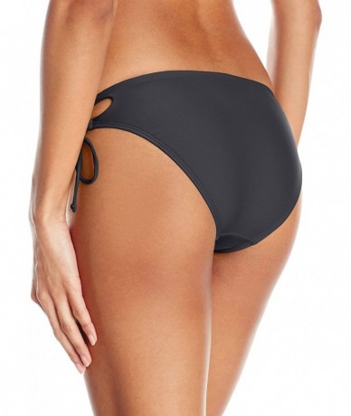 Bottoms Women's Smoothies Tie Side Mia Mid Coverage Bikini Bottom Swimsuit - Black - CK12NR1U76W $83.39