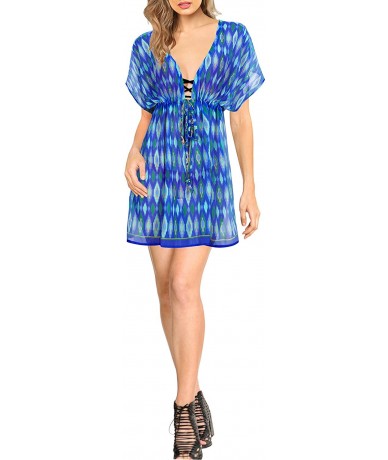 Cover-Ups Womens Sexy Chiffon Swimsuit Cover Ups Sheer Bikini Plus Blouse Shirt C - Summer Blue_y446 - C218NIN8Y9K $36.99