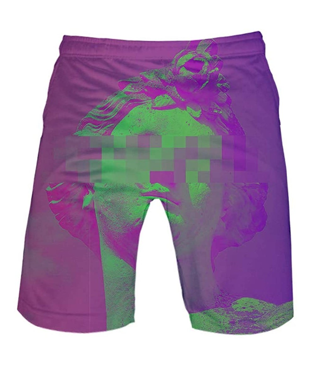 Board Shorts Mens Vaporwave 3D Swim Trunks Summer Board Beach Shorts Bathing Suit - Vaporwave-02 - C718ULWUHX8 $39.80