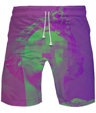 Board Shorts Mens Vaporwave 3D Swim Trunks Summer Board Beach Shorts Bathing Suit - Vaporwave-02 - C718ULWUHX8 $39.80