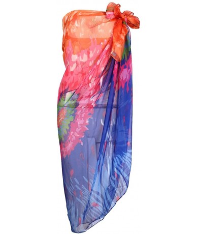 Cover-Ups Womens Swimwear Chiffon Printed Cover up Beach Sarong Pareo Bikini Swimsuit Wrap - 35 (70"*51") - C418DWE0Q34 $28.67