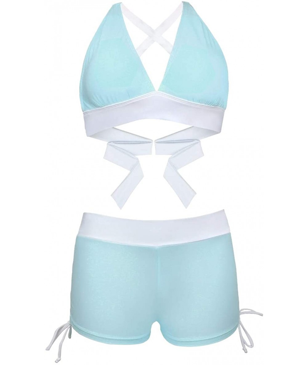 One-Pieces Bathing Suits for Women - Blue - CZ199ZU77MH $35.38