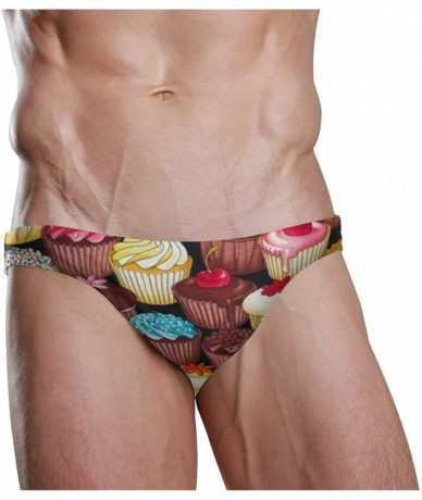 Racing Funny Cupcakes Mens Swim Trunks Sport Swim Brief Thong Bikini Swimsuit - As Pattern - CV18ZDIWZSZ $39.56