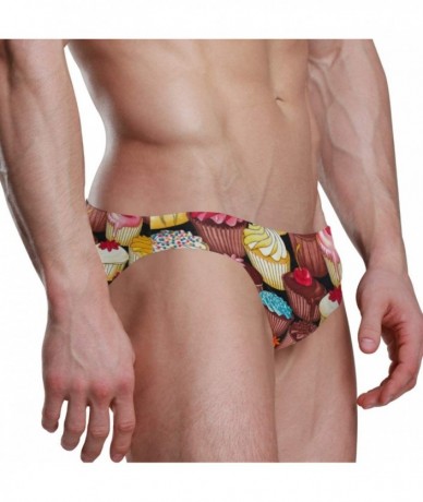 Racing Funny Cupcakes Mens Swim Trunks Sport Swim Brief Thong Bikini Swimsuit - As Pattern - CV18ZDIWZSZ $39.56