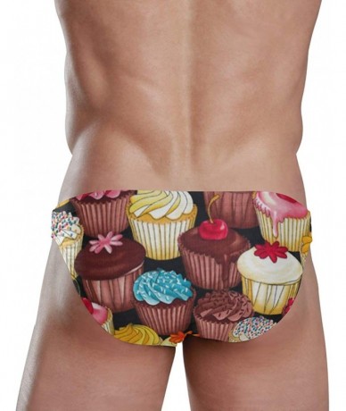 Racing Funny Cupcakes Mens Swim Trunks Sport Swim Brief Thong Bikini Swimsuit - As Pattern - CV18ZDIWZSZ $39.56