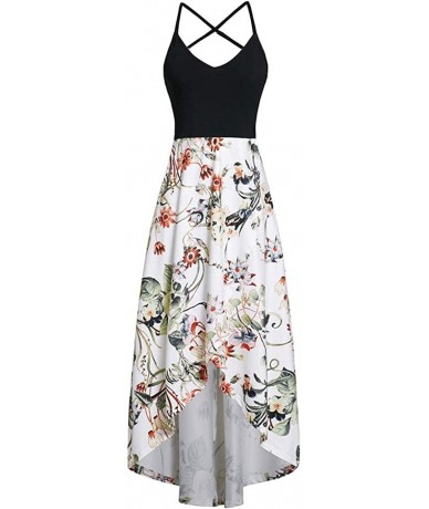 Board Shorts 2018 Women Sleeveless Floral Print Maxi Long Dress with Pockets O-Neck Beach - Green - C318SQWRQR6 $28.23