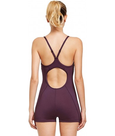 One-Pieces Women's Athletic Training Adjustable Strap One Piece Swimsuit Swimwear Bathing Suit - 3-wine - CX18YGE7W45 $49.38