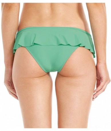 Bottoms Women's Smoothies Lily Solid Mid Coverage Ruffle Bikini Bottom Swimsuit - Seafoam - CG186UK0LLA $28.43