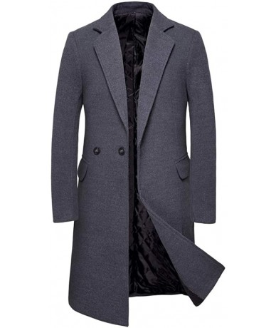 Board Shorts Men Trench Business Coat Winter Long Jacket Outwear Overcoat - Dark Gray2 - C818X7ADWRD $78.26