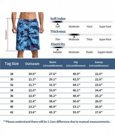 Board Shorts Mens Board Shorts Swim Trunks with Mesh Lining - Grey-505 - CU1960XYDYG $31.49