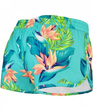 Board Shorts Women's Birds Of Paradise Board Shorts - Aqua Birds - CS11VXX86UV $26.99