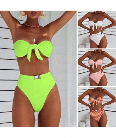 Sets Sexy Neon Bikini Bathers V-Neck Swimwear Women Bathing Suit Push Up Thong Swimsuit Bath High Cut - 1541-1 - CY197LUQTDX ...