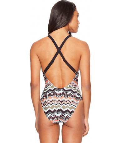 Racing Women's Madeirella One Piece Swimsuit - V - Lichen Chevron Stripe - CI12IQER5M9 $81.36