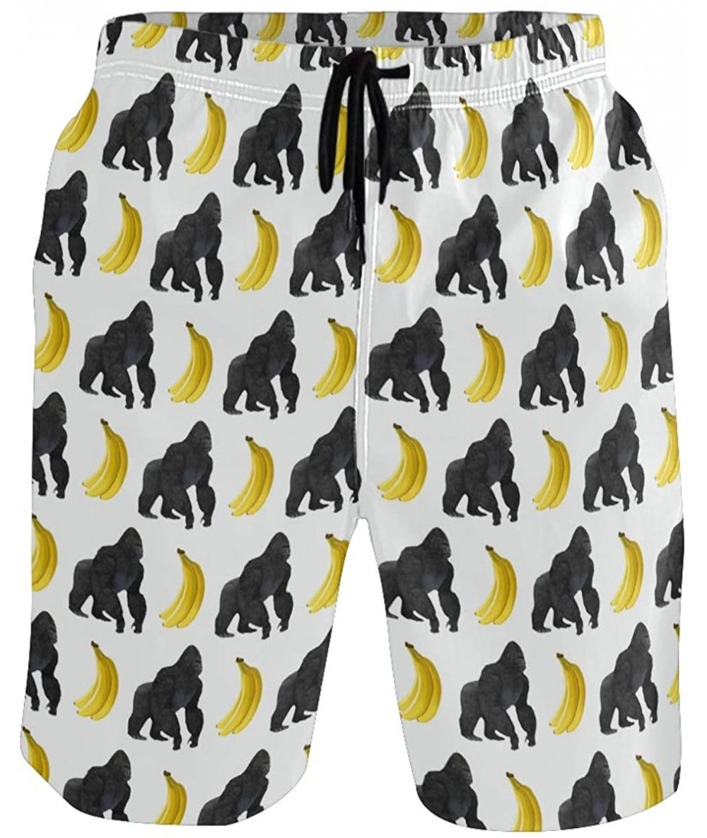 Board Shorts Men's Quick Dry Swim Trunks with Pockets Beach Board Shorts Bathing Suits - Gorilla - C119529I3OG $47.60