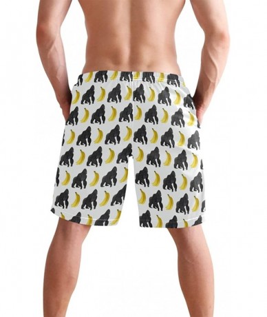 Board Shorts Men's Quick Dry Swim Trunks with Pockets Beach Board Shorts Bathing Suits - Gorilla - C119529I3OG $47.60