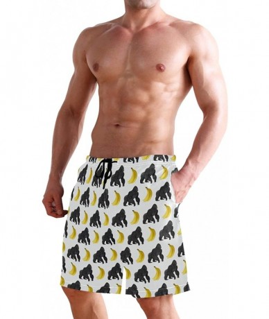 Board Shorts Men's Quick Dry Swim Trunks with Pockets Beach Board Shorts Bathing Suits - Gorilla - C119529I3OG $47.60