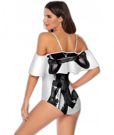 One-Pieces Sacral Chakra-Womens Flounce Off-Shoulder One-Piece Swimsuits Bathing Suit S - Multi 17 - CX199E57DT3 $76.05