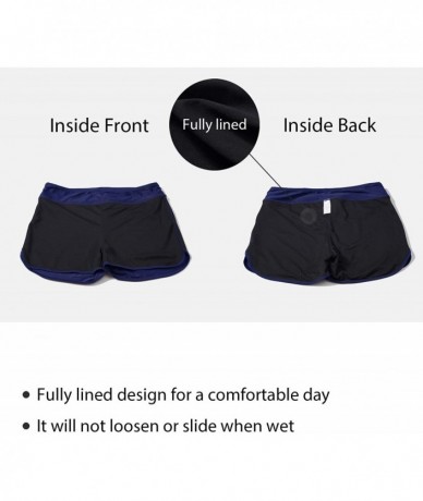 Tankinis Women's Swim Shorts High Waist Swimsuit Boy Shorts Bathing Suit Bikini Bottoms - Navy Blue - C4193X8L00X $40.96