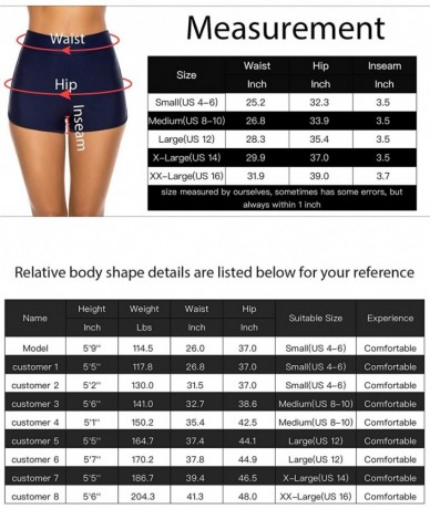 Tankinis Women's Swim Shorts High Waist Swimsuit Boy Shorts Bathing Suit Bikini Bottoms - Navy Blue - C4193X8L00X $40.96