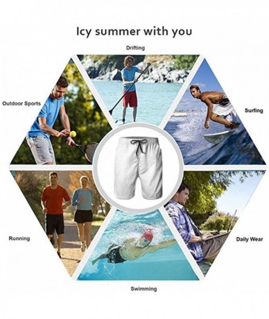 Board Shorts Casual Men Beach Shorts Swim Trunks Quick Dry Half Pants - Dinosaur Animal - Dental Teeth Sky Blue - CD18SWL7ZIR...