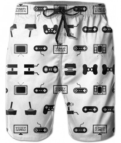 Board Shorts Men Fashion Swim Trunks Quick Dry Bathing Suits Board Shorts with Pocket - Video Games - CD199DZ8064 $47.75