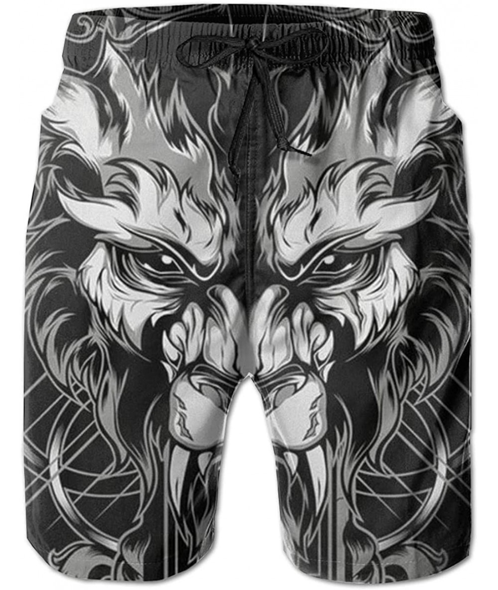 Board Shorts Men Bathing Suit Swim Trunks Quick Dry Beach Shorts - Cool Personality Cat Kitty - Cool Lion King Totem Black - ...