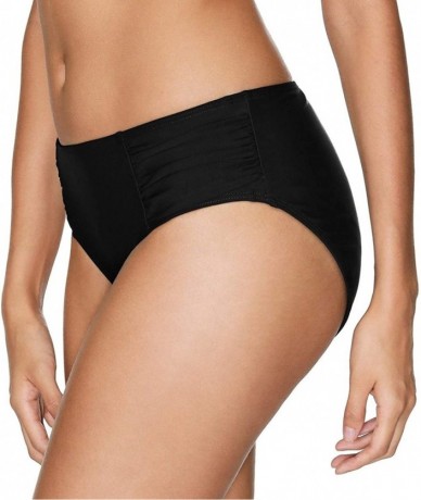 Bottoms Womens Bikini Bottoms Swim Bottoms Adjustable Side Tie Bathing Suits - Black Ruched - C818XHUOAE6 $32.45