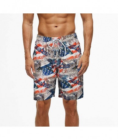 Board Shorts Men's Swim Trunks Quick Dry Board Shorts Beach Holiday Swimwear Print Bathing Suit L2 - 22 Flag - C218HELTS95 $3...