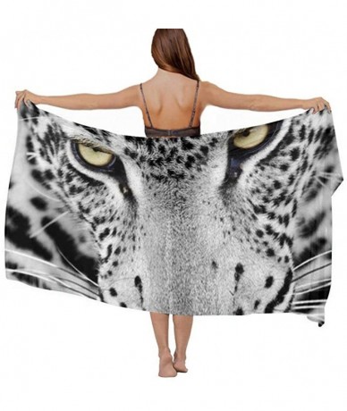 Cover-Ups Women Chiffon Scarf Sunscreen Shawl Wrap Swimsuit Cover Up Beach Sarongs - Cool Cheetah Leopard Art - C919C6NKCSW $...