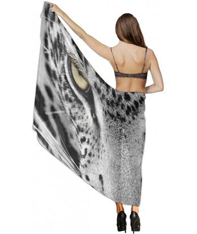 Cover-Ups Women Chiffon Scarf Sunscreen Shawl Wrap Swimsuit Cover Up Beach Sarongs - Cool Cheetah Leopard Art - C919C6NKCSW $...