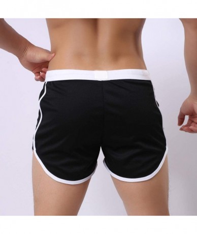 Briefs Men's Beach Trunks- Swimming Boxer Brief Swimsuit Swim Underwear Board Shorts - Black - CH18TQDIIQW $22.47