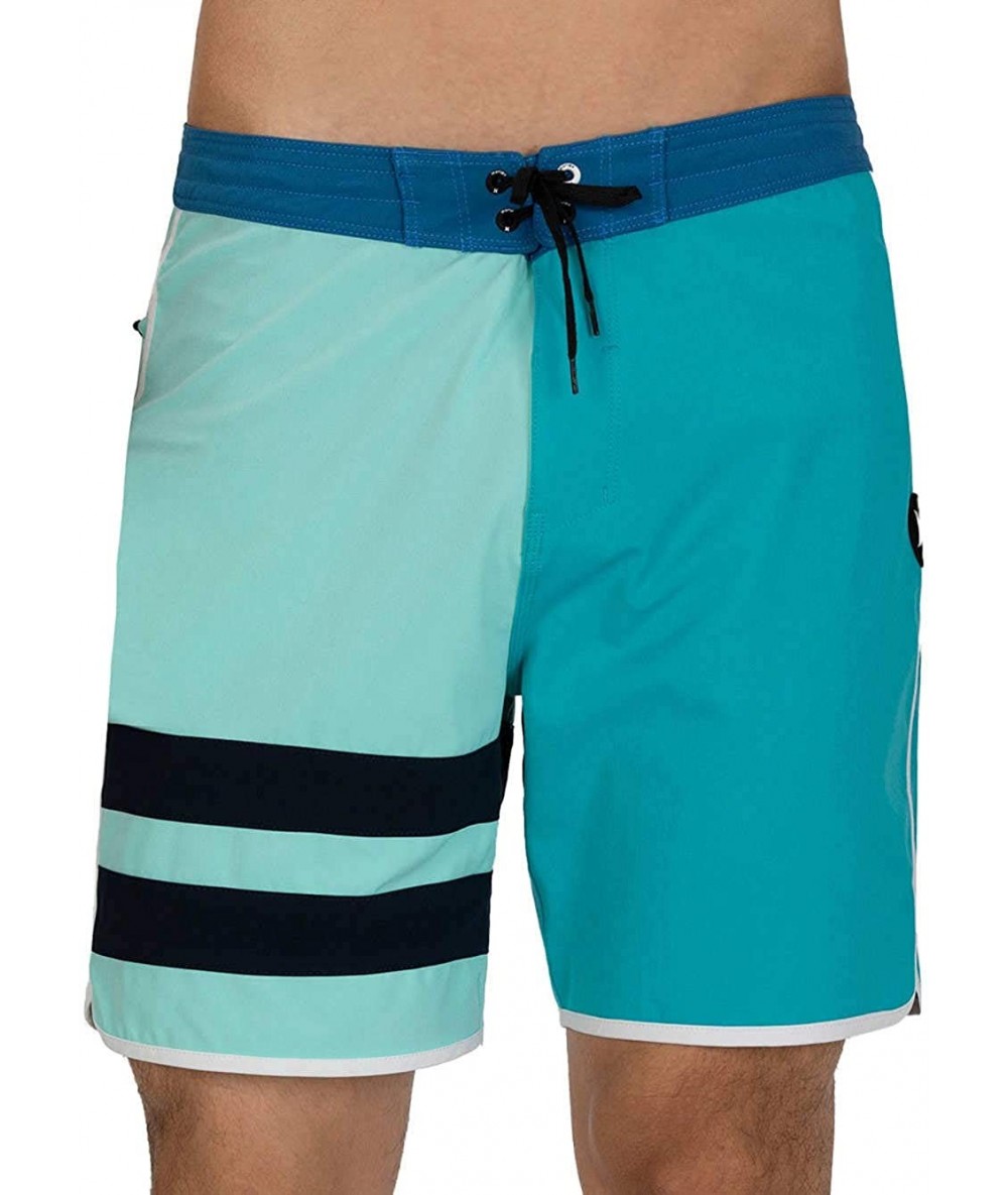 Board Shorts Men's Phantom Block Party 18" Inch Swim Short Boardshort - Aurora Green - C218AOUNCZG $82.75