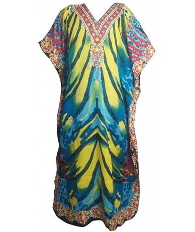 Cover-Ups Women's Kaftan Kimono Dress Beach Cover Up Ladies Kaftan Sleepwear Viscose Caftan Night Gown Robe V-Neck Cover Up -...