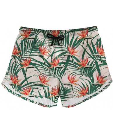 Board Shorts Womens Tropical Plants Print Beach Shorts Summer Swimwear Board Short Trunks Quick Dry - Strelitzia - CA194N2SCL...