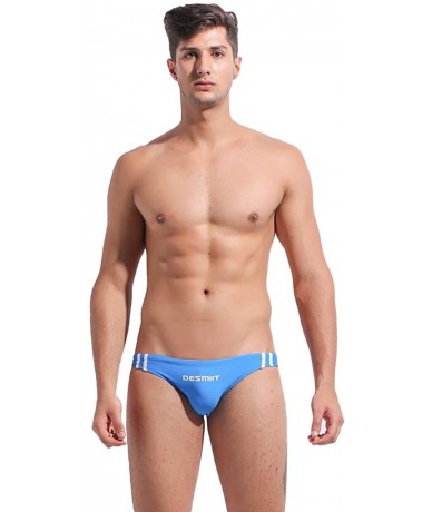 Briefs Men's Swimwear Briefs Bikini Low Rise Drawstring Swim Suit - Blue - CN11YV60XXP $34.32