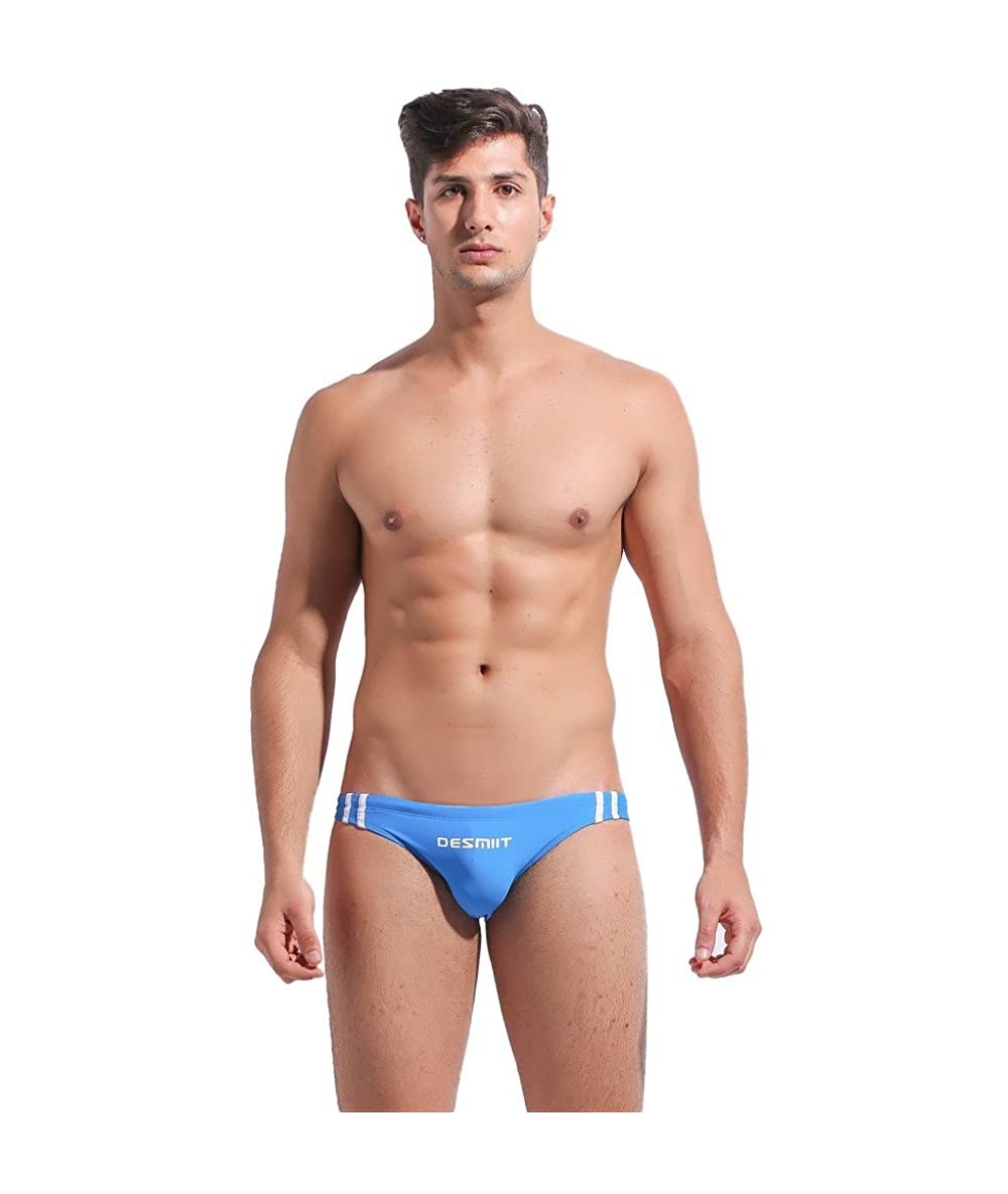 Briefs Men's Swimwear Briefs Bikini Low Rise Drawstring Swim Suit - Blue - CN11YV60XXP $34.32