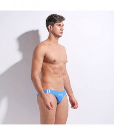 Briefs Men's Swimwear Briefs Bikini Low Rise Drawstring Swim Suit - Blue - CN11YV60XXP $34.32