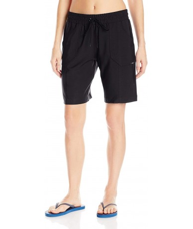 Cover-Ups Solid Stretch Board Shorts Black - C718OAKK89R $83.24