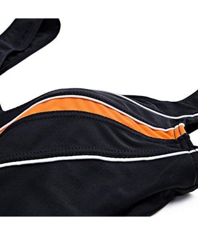 One-Pieces One Piece Swimsuits for Women Athletic Plus Size Sports Traning Swimwear - Black Orange Line - C8194T0RW9G $44.06