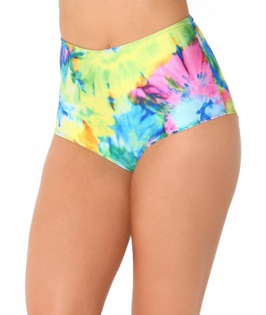 Bottoms J. Valentine High Waisted Booty Shorts - Cute Styles for Women - Tie Dye Rainbow - CQ12EC1EPQT $62.30