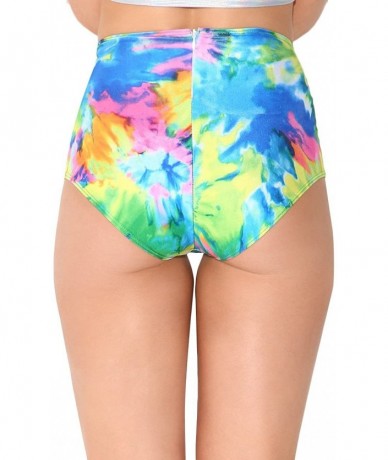 Bottoms J. Valentine High Waisted Booty Shorts - Cute Styles for Women - Tie Dye Rainbow - CQ12EC1EPQT $62.30