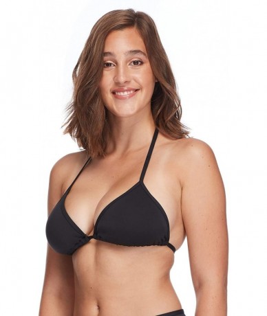 Tops Women's Kali Triangle Slider Bikini Top Swimsuit - Flavors Black Licorice - CP1203QO5RB $41.19