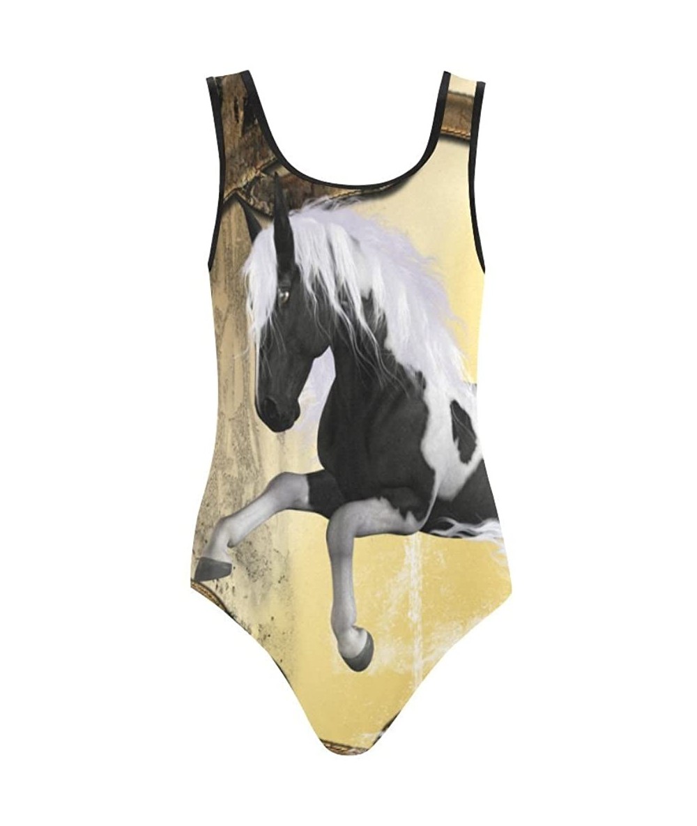 Racing D-Story Wonderful Horse One-Piece Vest Swimwear - C912HR2RKLR $52.87