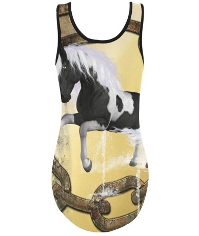 Racing D-Story Wonderful Horse One-Piece Vest Swimwear - C912HR2RKLR $52.87