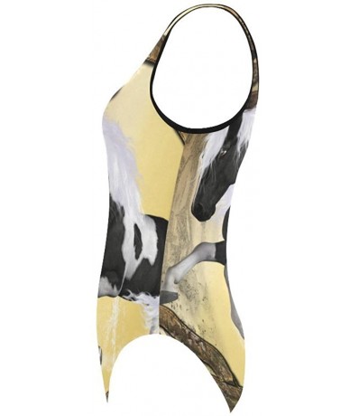 Racing D-Story Wonderful Horse One-Piece Vest Swimwear - C912HR2RKLR $52.87